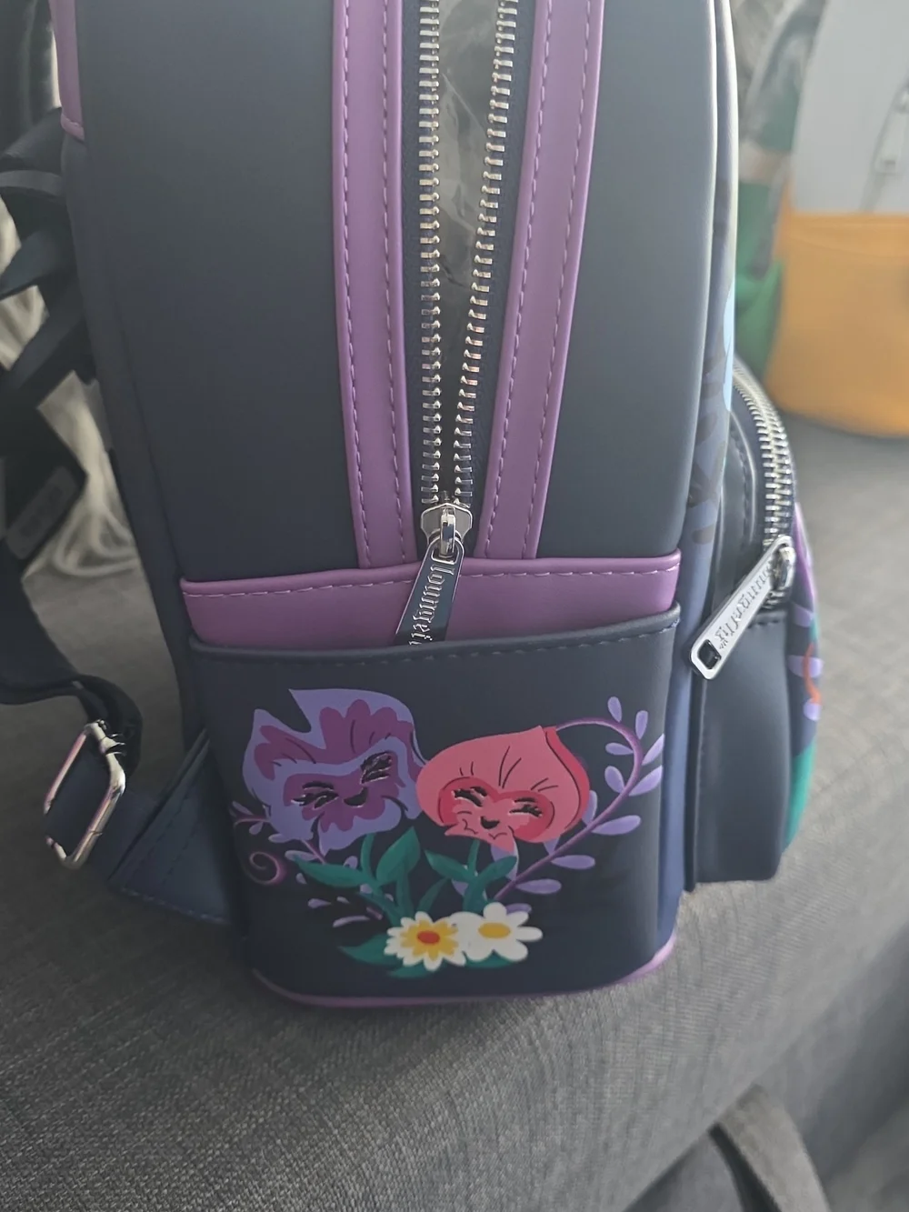 Disney x Loungefly Hard Tag Alice in Wonderland Purple Floral Mini Backpack